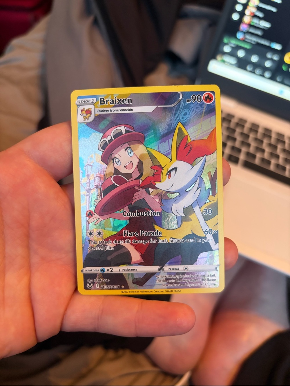 Braixen Trading Card - Yellow Border